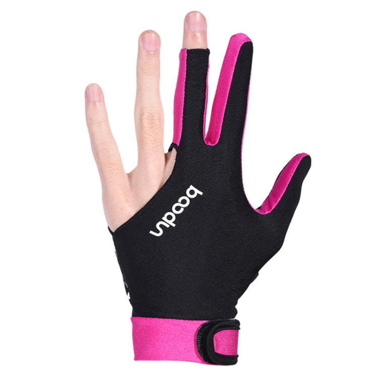BOODUN M050912 Thin Breathable Men and Women Billiards Three Finger Single Gloves, Size:M(Rose Red) by BOODUN