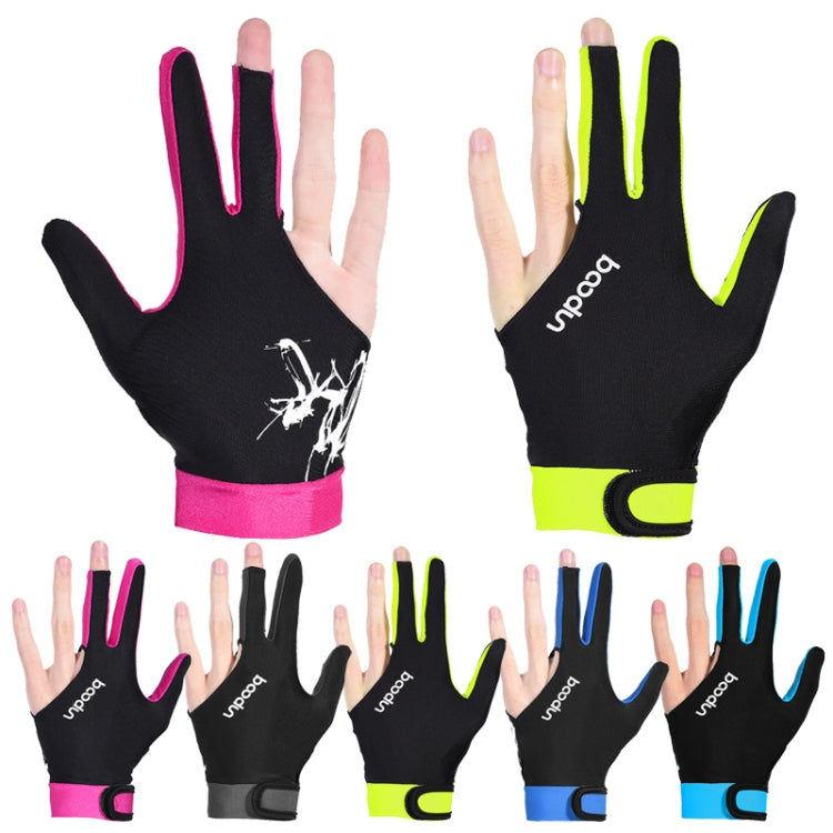 BOODUN M050912 Thin Breathable Men and Women Billiards Three Finger Single Gloves, Size:M(Rose Red) by BOODUN