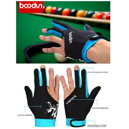 BOODUN M050912 Thin Breathable Men and Women Billiards Three Finger Single Gloves, Size:M(Rose Red) by BOODUN