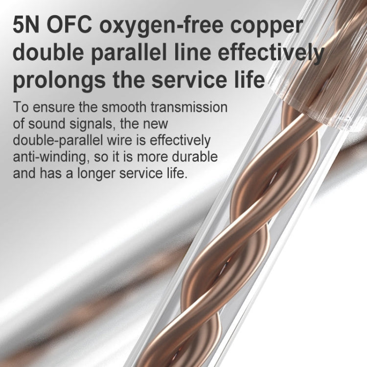 KZ-EDX PRO 1.25m Dynamic HiFi In-Ear Sports Music Headphones, Style:With Microphone(Transparent Black) by KZ