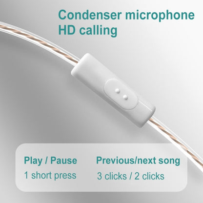 KZ-EDX PRO 1.25m Dynamic HiFi In-Ear Sports Music Headphones, Style:With Microphone(Transparent) by KZ