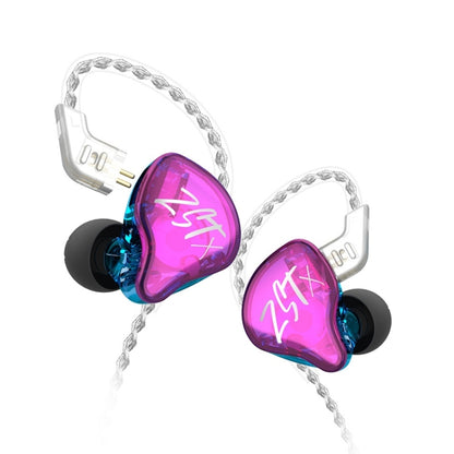 KZ-ZST X 1.25m Ring Iron Hybrid Driver In-Ear Noise Cancelling Earphone, Style:Without Microphone(Colorful) by KZ