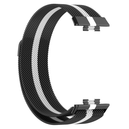 For Huawei Watch Fit 2 Milan Magnetic Stainless Steel Watch Band(Black White) by bashfashion
