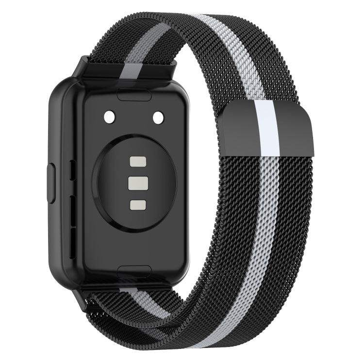 For Huawei Watch Fit 2 Milan Magnetic Stainless Steel Watch Band(Black Grey) by bashfashion