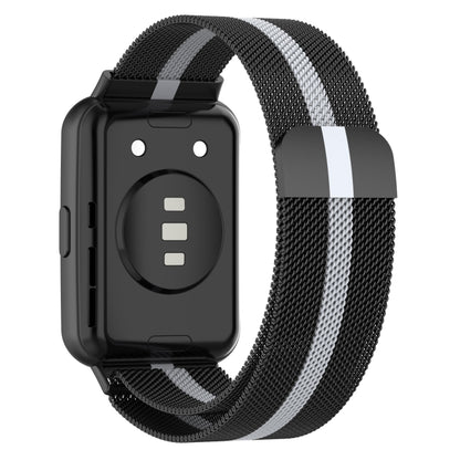 For Huawei Watch Fit 2 Milan Magnetic Stainless Steel Watch Band(Black Grey) by bashfashion