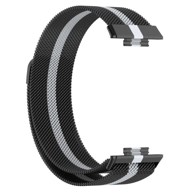 For Huawei Watch Fit 2 Milan Magnetic Stainless Steel Watch Band(Black Grey) by bashfashion