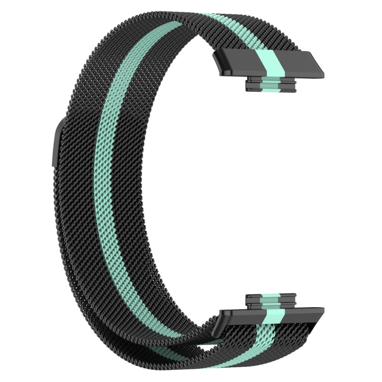 For Huawei Watch Fit 2 Milan Magnetic Stainless Steel Watch Band(Black Green) by bashfashion