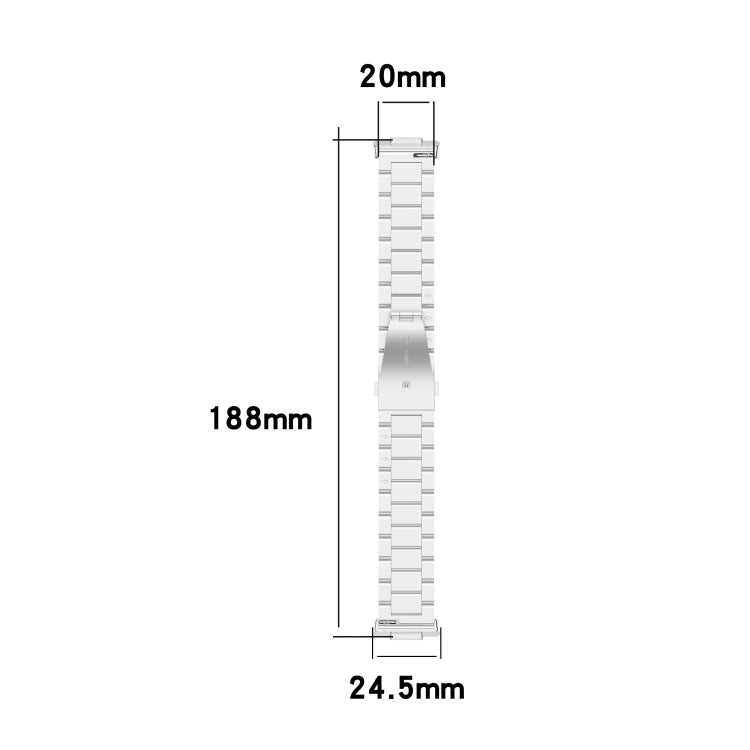 For Huawei Watch Fit 2 Three-bead Metal Stainless Steel Watch Band(Black Pink) by bashfashion