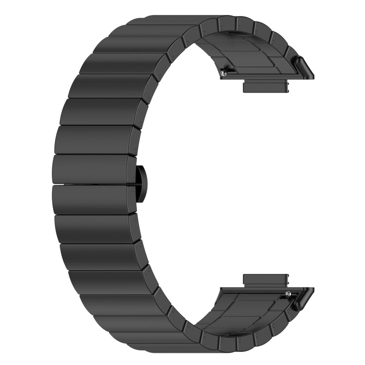 For Huawei Watch Fit 2 One-bead Metal Stainless Steel Watch Band(Black) by bashfashion