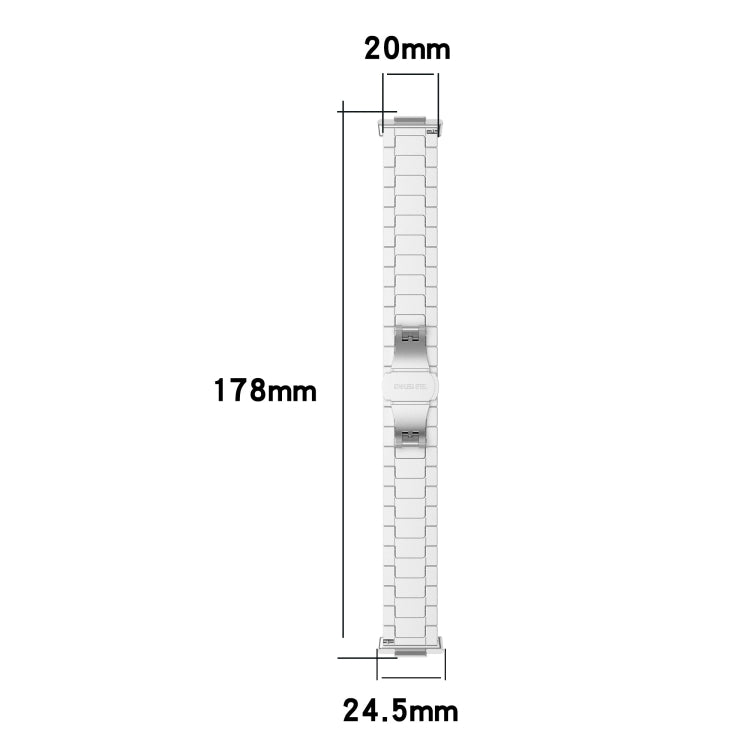 For Huawei Watch Fit 2 One-bead Metal Stainless Steel Watch Band(Black) by bashfashion