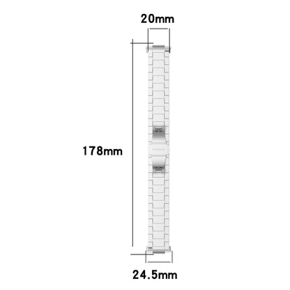 For Huawei Watch Fit 2 One-bead Metal Stainless Steel Watch Band(Black) by bashfashion