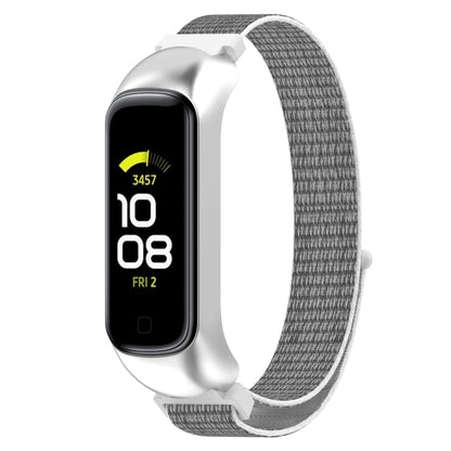 For Samsung Galaxy Fit 2 SM-R220 Nylon Loop Watch Band(Seashell + Silver Frame) by bashfashion