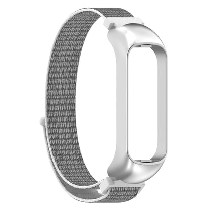 For Samsung Galaxy Fit 2 SM-R220 Nylon Loop Watch Band(Seashell + Silver Frame) by bashfashion