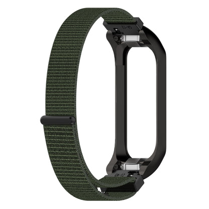 For Samsung Galaxy Fit 2 SM-R220 Nylon Loop Watch Band(Army Green + Black Frame) by bashfashion