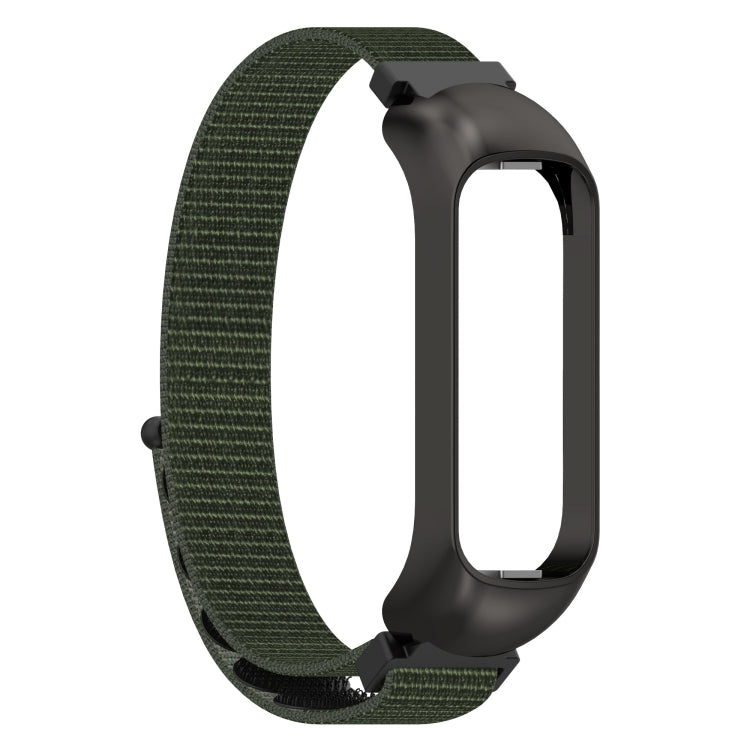 For Samsung Galaxy Fit 2 SM-R220 Nylon Loop Watch Band(Army Green + Black Frame) by bashfashion