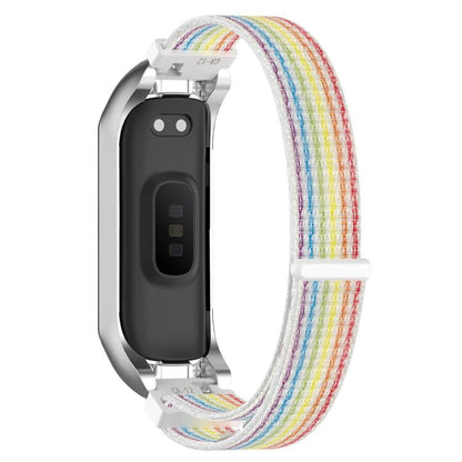 For Samsung Galaxy Fit 2 SM-R220 Nylon Loop Watch Band(Colorful + Silver Frame) by bashfashion