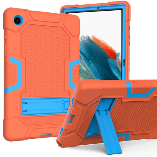 For Samsung Galaxy Tab A8 10.5 2021 X200 Contrast Color Robot Silicone + PC Tablet Case(Orange Blue) by bashfashion