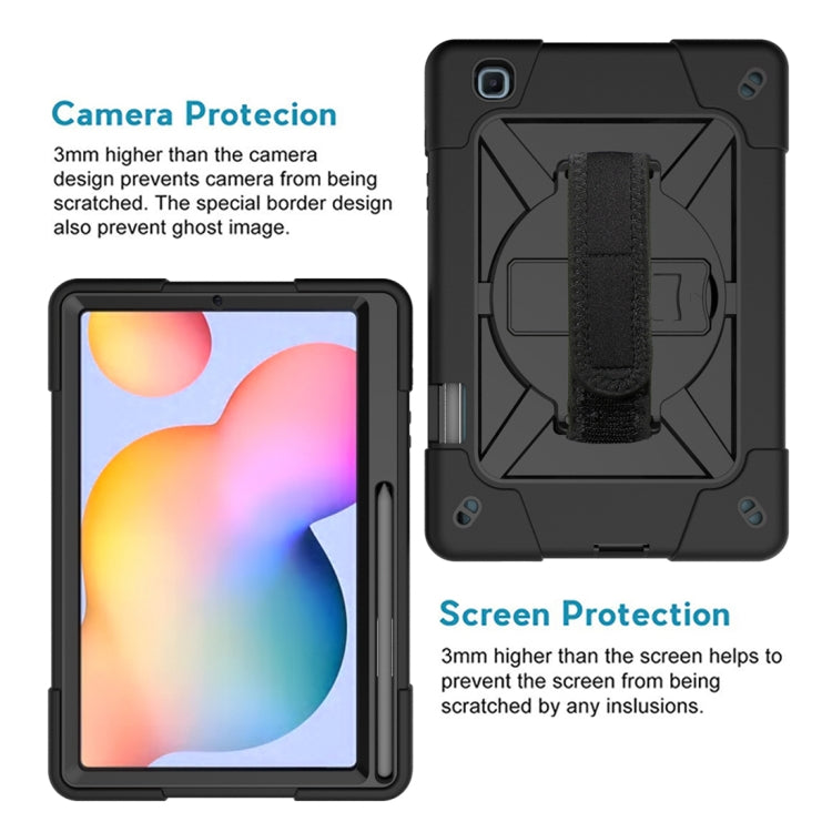 For Samsung Galaxy Tab S6 Lite P610 Contrast Color Robot Silicone + PC Tablet Case(Black) by bashfashion