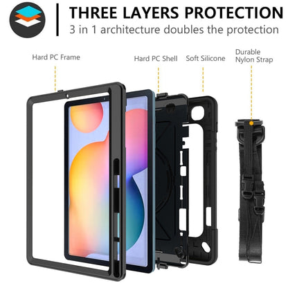 For Samsung Galaxy Tab S6 Lite P610 Contrast Color Robot Silicone + PC Tablet Case(Black) by bashfashion