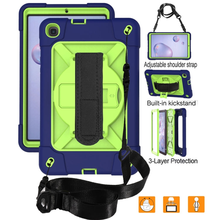 For Samsung Galaxy Tab A 8.4 T307 Contrast Color Robot Silicone + PC Tablet Case(Navy Blue Yellow Green) by bashfashion