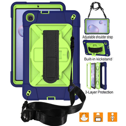 For Samsung Galaxy Tab A 8.4 T307 Contrast Color Robot Silicone + PC Tablet Case(Navy Blue Yellow Green) by bashfashion