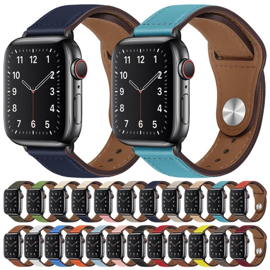 PU Leather Black Buckle Watch Band For Apple Watch Series 9&8&7 41mm / SE 3&SE 2&6&SE&5&4 40mm / 3&2&1 38mm(Light Grey) by bashfashion