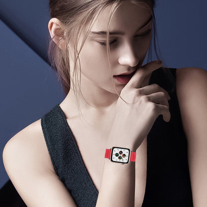 PU Leather Black Buckle Watch Band For Apple Watch Series 9&8&7 41mm / SE 3&SE 2&6&SE&5&4 40mm / 3&2&1 38mm(Blue) by bashfashion