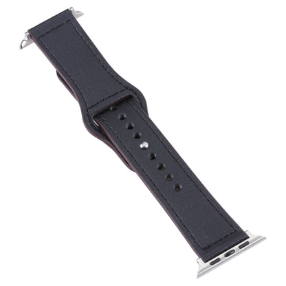 PU Leather Silver Buckle Watch Band For Apple Watch Series 9&8&7 41mm / SE 3&SE 2&6&SE&5&4 40mm / 3&2&1 38mm(Blue) by bashfashion
