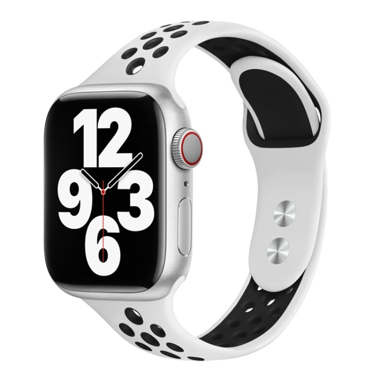 Double Nail Small Waist Watch Band For Apple Watch Ultra 49mm&Watch Ultra 2 49mm / Series 9&8&7 45mm / SE 3&SE 2&6&SE&5&4 44mm / 3&2&1 42mm(White Black) by bashfashion