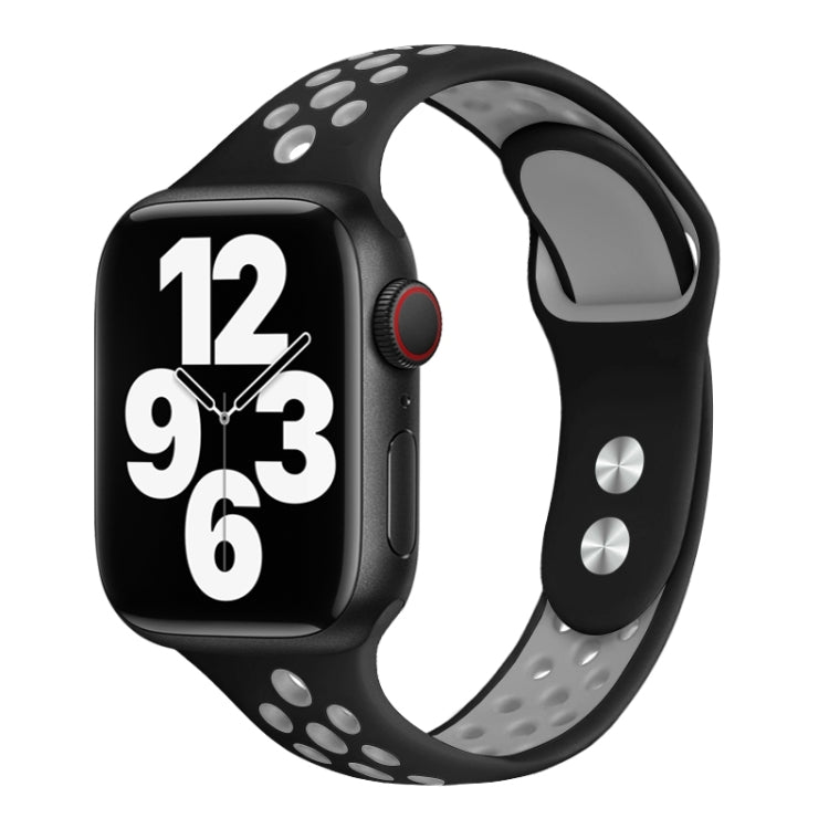 Double Nail Small Waist Watch Band For Apple Watch Ultra 49mm&Watch Ultra 2 49mm / Series 9&8&7 45mm / SE 3&SE 2&6&SE&5&4 44mm / 3&2&1 42mm(Black Grey) by bashfashion