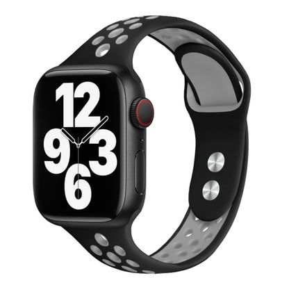 Double Nail Small Waist Watch Band For Apple Watch Ultra 49mm&Watch Ultra 2 49mm / Series 9&8&7 45mm / SE 3&SE 2&6&SE&5&4 44mm / 3&2&1 42mm(Black Grey) by bashfashion