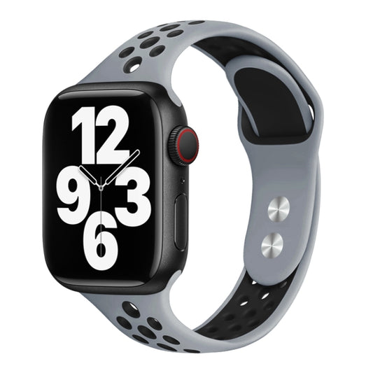 Double Nail Small Waist Watch Band For Apple Watch Ultra 49mm&Watch Ultra 2 49mm / Series 9&8&7 45mm / SE 3&SE 2&6&SE&5&4 44mm / 3&2&1 42mm(Grey Black) by bashfashion