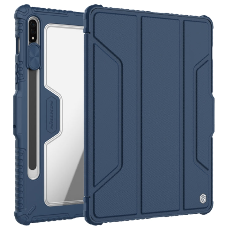 For Samsung Galaxy Tab S7 NILLKIN Bumper Pro Camshield Tablet Leather Case(Blue) by NILLKIN