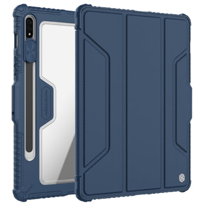 For Samsung Galaxy Tab S7 NILLKIN Bumper Pro Camshield Tablet Leather Case(Blue) by NILLKIN