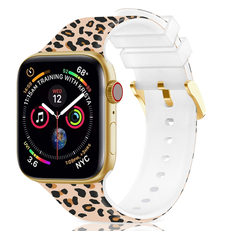 Square Buckle Color Printing Watch Band For Apple Watch Ultra 49mm&Watch Ultra 2 49mm / Series 9&8&7 45mm / SE 3&SE 2&6&SE&5&4 44mm / 3&2&1 42mm(Leopard 2) by bashfashion