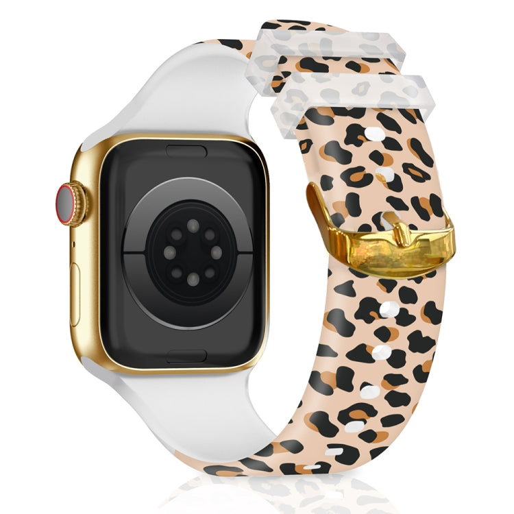Square Buckle Color Printing Watch Band For Apple Watch Ultra 49mm&Watch Ultra 2 49mm / Series 9&8&7 45mm / SE 3&SE 2&6&SE&5&4 44mm / 3&2&1 42mm(Leopard 2) by bashfashion