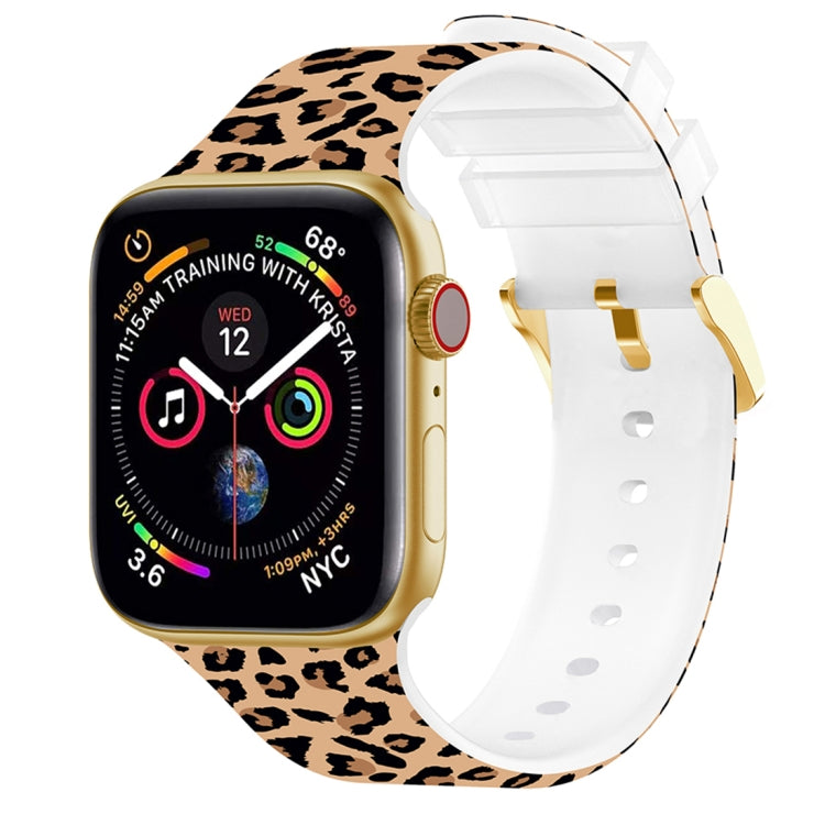 Square Buckle Color Printing Watch Band For Apple Watch Ultra 49mm&Watch Ultra 2 49mm / Series 9&8&7 45mm / SE 3&SE 2&6&SE&5&4 44mm / 3&2&1 42mm(Leopard 4) by bashfashion