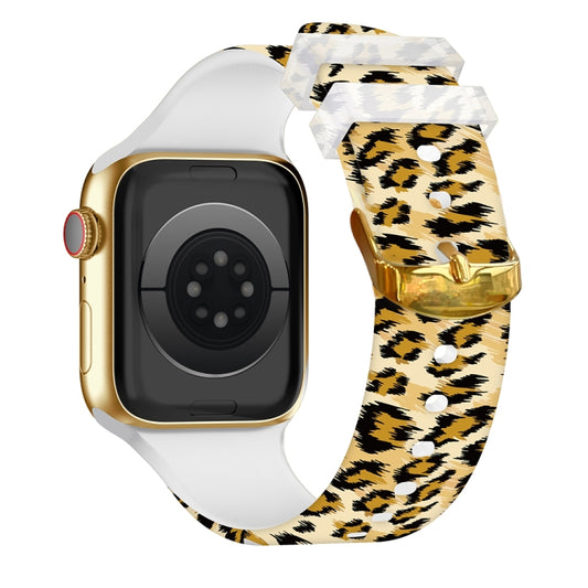 Square Buckle Color Printing Watch Band For Apple Watch Ultra 49mm&Watch Ultra 2 49mm / Series 9&8&7 45mm / SE 3&SE 2&6&SE&5&4 44mm / 3&2&1 42mm(Leopard 5) by bashfashion