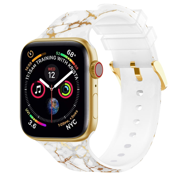 Square Buckle Color Printing Watch Band For Apple Watch Ultra 49mm&Watch Ultra 2 49mm / Series 9&8&7 45mm / SE 3&SE 2&6&SE&5&4 44mm / 3&2&1 42mm(Marble 1) by bashfashion