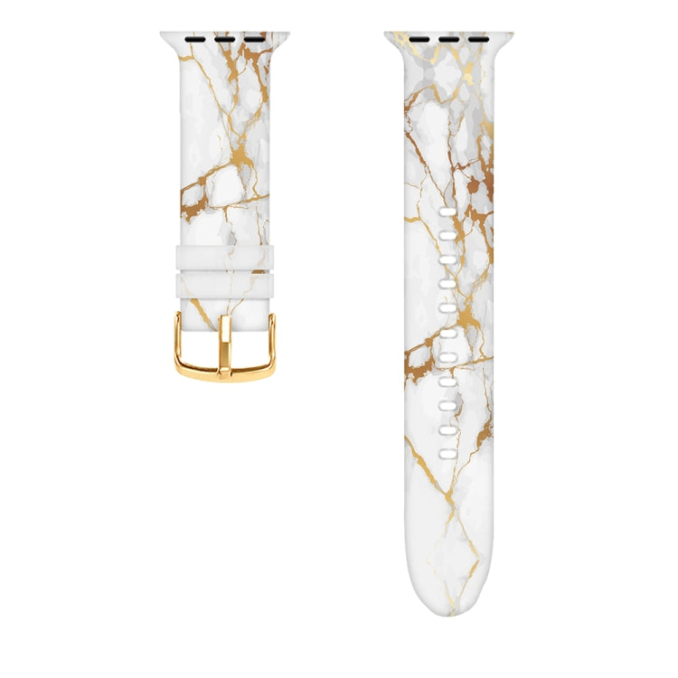 Square Buckle Color Printing Watch Band For Apple Watch Ultra 49mm&Watch Ultra 2 49mm / Series 9&8&7 45mm / SE 3&SE 2&6&SE&5&4 44mm / 3&2&1 42mm(Marble 1) by bashfashion