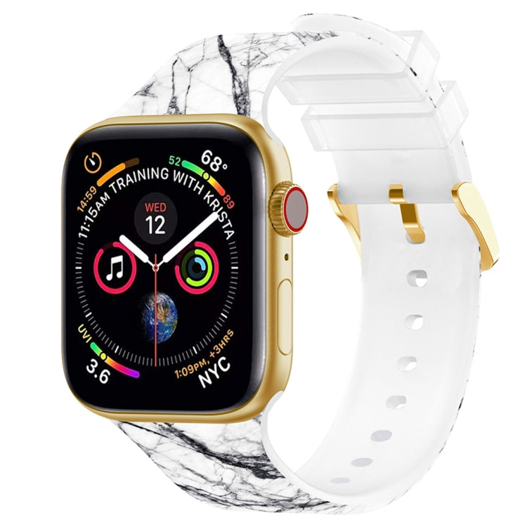 Square Buckle Color Printing Watch Band For Apple Watch Ultra 49mm&Watch Ultra 2 49mm / Series 9&8&7 45mm / SE 3&SE 2&6&SE&5&4 44mm / 3&2&1 42mm(Marble 4) by bashfashion