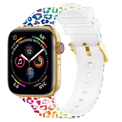 Square Buckle Color Printing Watch Band For Apple Watch Ultra 49mm&Watch Ultra 2 49mm / Series 9&8&7 45mm / SE 3&SE 2&6&SE&5&4 44mm / 3&2&1 42mm(Leopard 6) by bashfashion