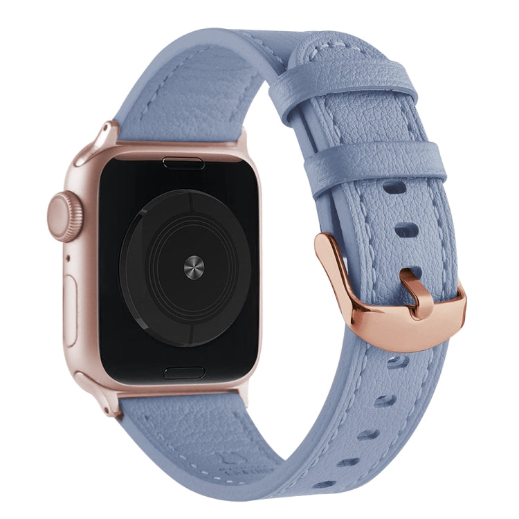 Universal Genuine Leather Watch Band For Apple Watch Series 8&7 41mm / SE 2&6&SE&5&4 40mm / 3&2&1 38mm(Pink Cyan) by bashfashion