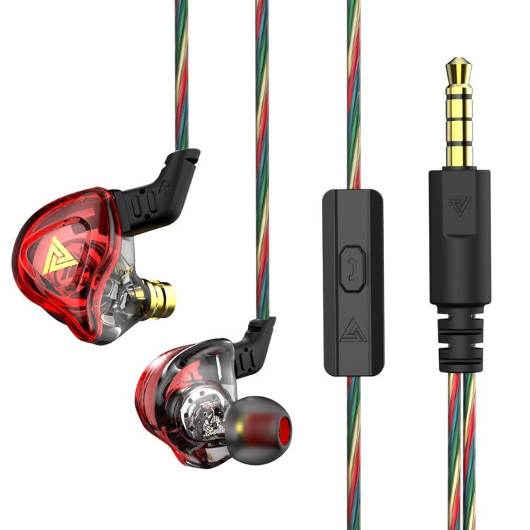QKZ DMX Sports In-ear HIFI 3.5mm Wired Control Earphone with Mic(Black Red) by QKZ