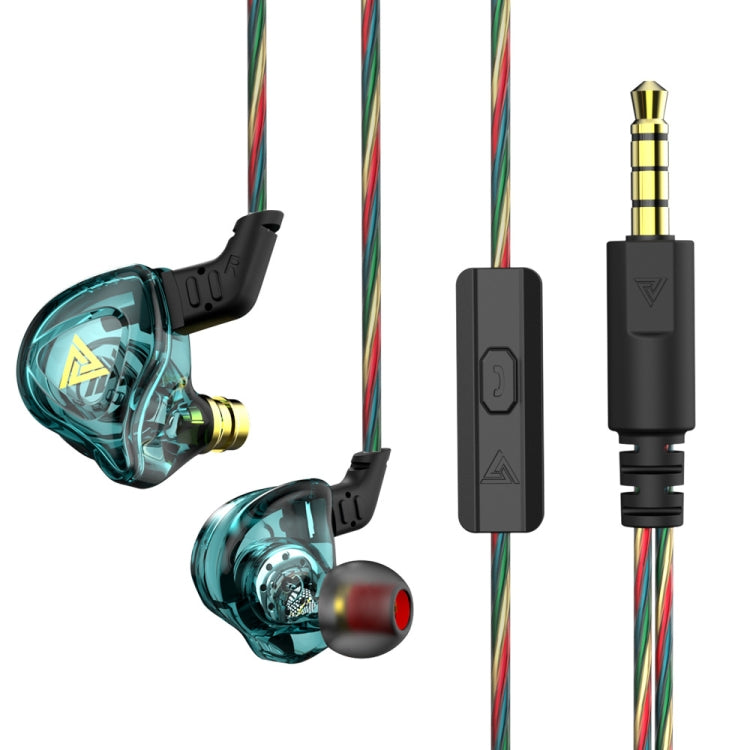 QKZ DMX Sports In-ear HIFI 3.5mm Wired Control Earphone with Mic(Cyan) by QKZ