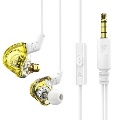 QKZ DMX Sports In-ear HIFI 3.5mm Wired Control Earphone with Mic(Transparent Yellow) by QKZ