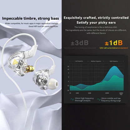 QKZ DMX Sports In-ear HIFI 3.5mm Wired Control Earphone with Mic(Transparent) by QKZ