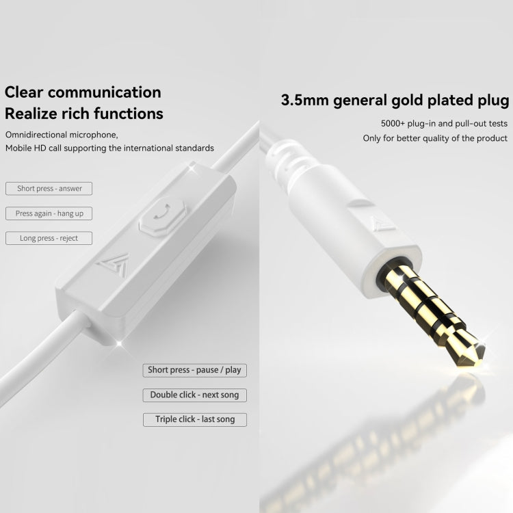 QKZ DMX Sports In-ear HIFI 3.5mm Wired Control Earphone with Mic(Transparent) by QKZ