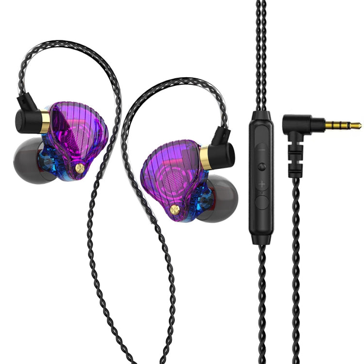 QKZ SK3 3.5mm Sports In-ear Wired HIFI Bass Stereo Sound Earphone with Mic(Blue Purple) by QKZ