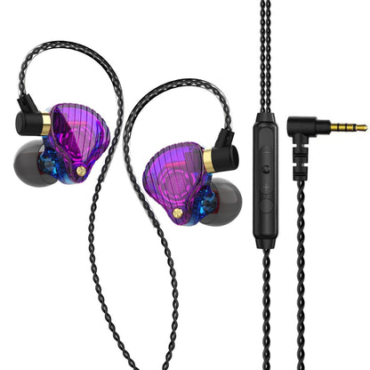 QKZ SK3 3.5mm Sports In-ear Wired HIFI Bass Stereo Sound Earphone with Mic(Blue Purple) by QKZ